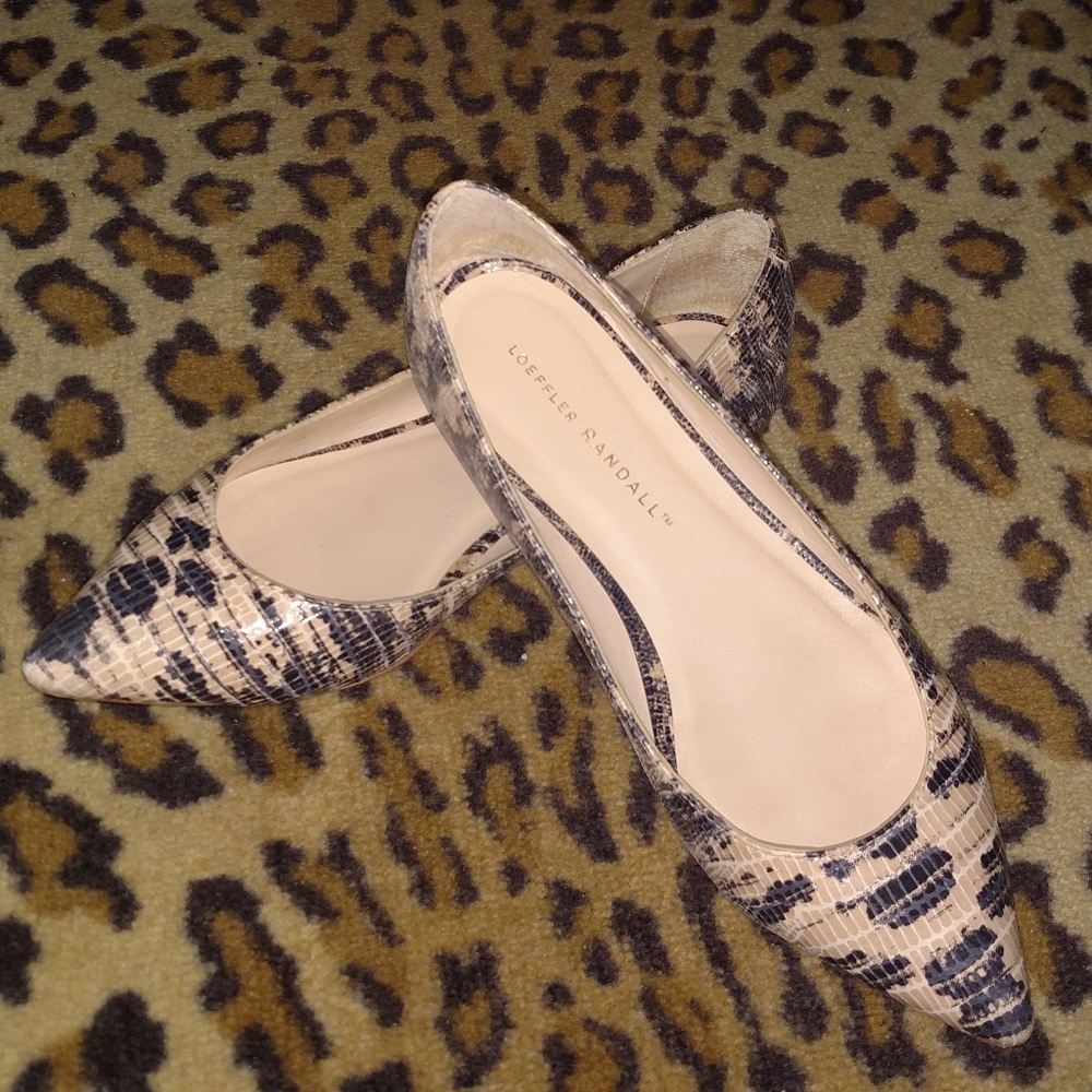Loeffler Randall Snakeskin Flats 7.5